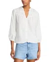 Paige Arlette Shirred Button-up Shirt In White