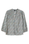 Paige Arlette Printed Cotton-blend Blouse In Botanical Blue Multi