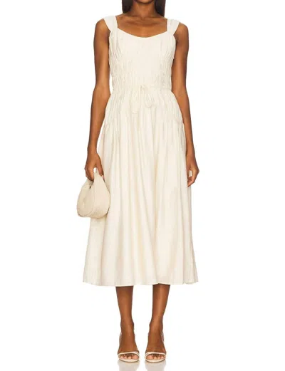 Paige Arpeggio Midi Dress In Oyster White
