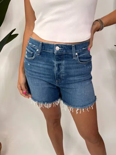 Paige Asher Distressed Denim Shorts In Hellblauer Denim
