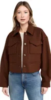 Paige Womens Cappucino Ashtyn Spread-collar Buttoned-pockets Relaxed-fit Wool-blend Jacket In Cappucino