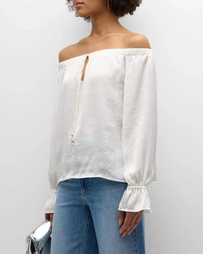 Paige Ayanna Off-the-shoulder Blouse In 白色