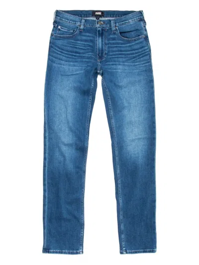 Paige Back-patch Straight-leg Jeans In Blue