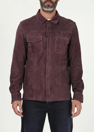 Paige Baltimore Shacket In Midnight Vineyard In Burgundy
