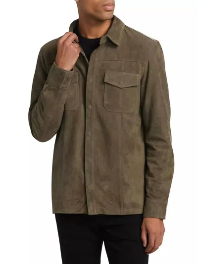 Paige Baltimore Shacket In Soft Olive In Brown
