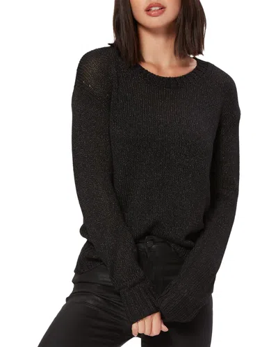 Paige Adela Metallic Ribbed Sweater In Black