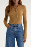 Paige Womens Flax Beatrice Ribbed Stretch-cotton Blend Top Xs In Brown