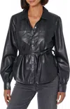 Paige Belize Button Front Shacket In Black In Black