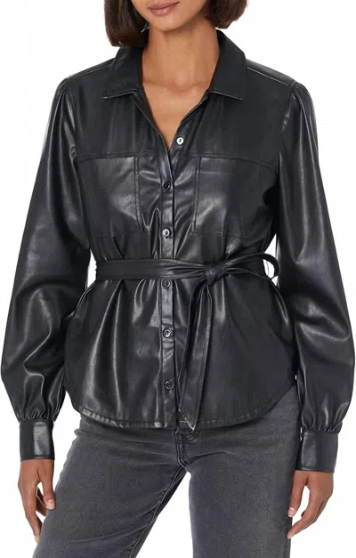 Paige Belize Button Front Shacket In Black