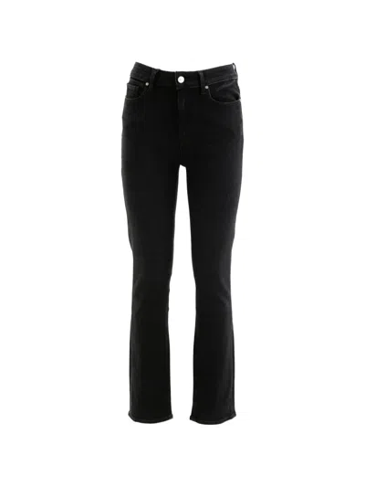 Paige Belt-loop Flared Jeans In Black