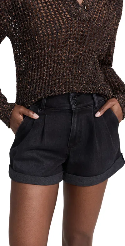 Paige Noella High-rise Denim Shorts In Black Dove W/