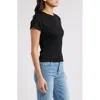 Paige Bijou Shrunken Raglan Sleeved Tee In Black