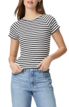 Paige Bijou Stripe Rib T-shirt In Navy/ivory