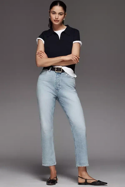 Paige Billie Crop High-rise Straight-leg Jeans In Blue