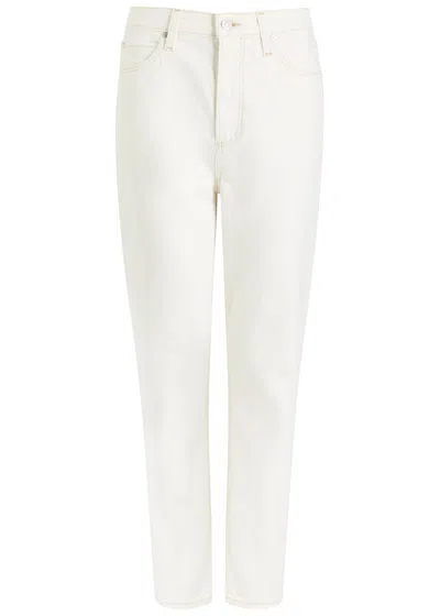 Paige Billy Crop Straight-leg Jeans In Ecru