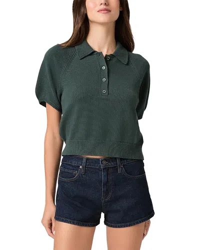 Paige Birch Polo Sweater In Green