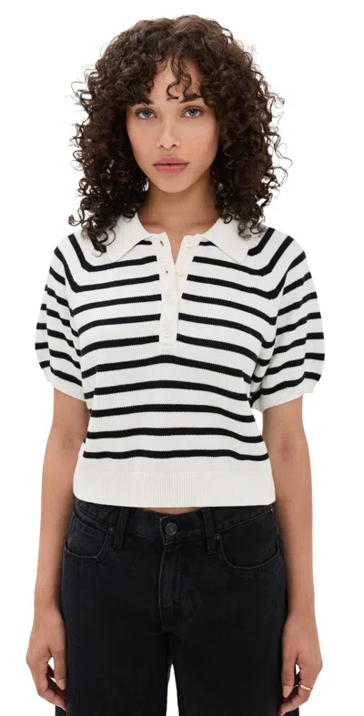 PAIGE BIRCH TOP ANTIQUE WHITE/BLACK