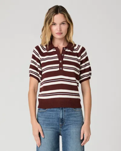 Paige Birch Top High Rise Pant In Garnet Multi
