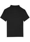 Paige Blanche Ribbed Stretch-jersey T-shirt In Black
