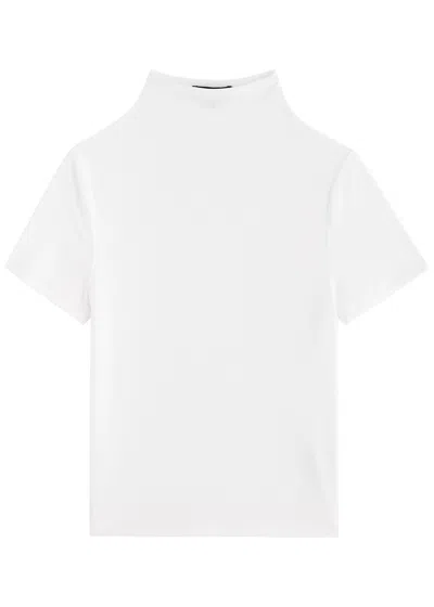 Paige Blanche Ribbed Stretch-jersey T-shirt In Ivory