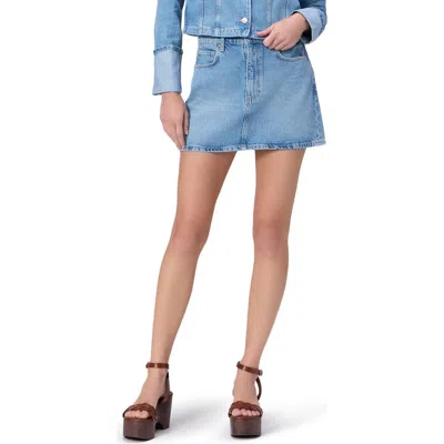 Paige Bobbie Denim Miniskirt In Blue