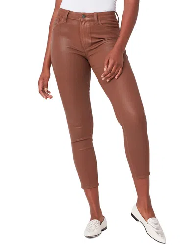 PAIGE PAIGE BOMBSHELL COGNAC LUXE COATING HIGH-RISE ANKLE ULTRA SKINNY JEAN