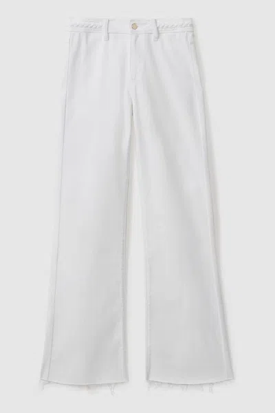 PAIGE PAIGE BRAIDED WAIST WIDE LEG JEANS