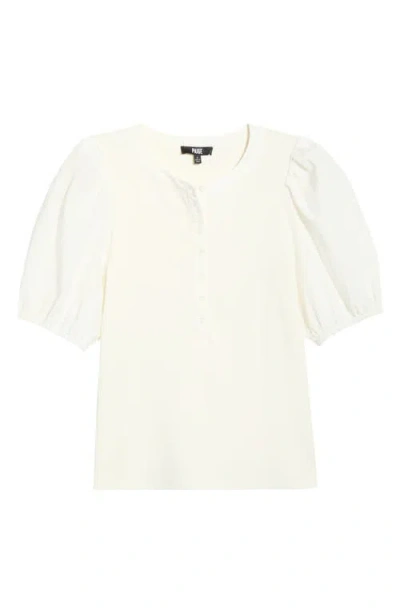 Paige Brandy Puff Sleeve Shirt In White