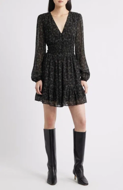 Paige Brasserie Long Sleeve Minidress In Black