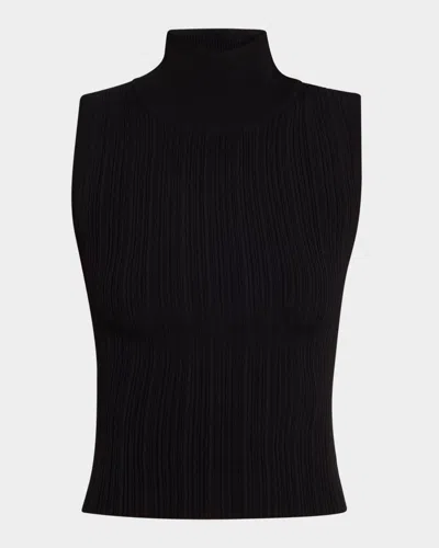 Paige Brin Turtleneck Sweater Tank Top In Black