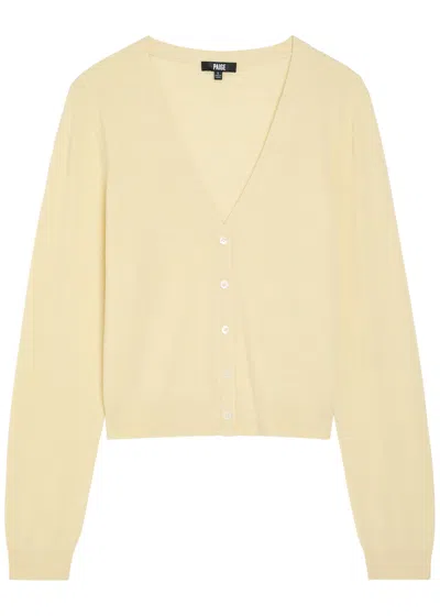 Paige Brioche Cashmere Cardigan In Yellow