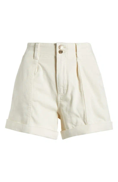 PAIGE BROOKLYN HIGH WAIST CUFF COTTON BLEND SHORTS