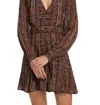 Paige Bucatini Print Long Sleeve Silk Blend Dress In Multi