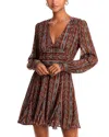 Paige Bucatini Print Long Sleeve Silk Blend Dress In Landslide Multi
