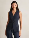 Paige Button-through Vest In Blue