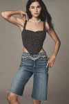 Paige Cadee High-rise Denim Bermuda Shorts In Blue