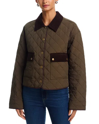 Paige Caleb Corduroy Trim Jacket In Brown