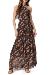 Paige Calypso Silk Dress In Navy/ Blue Multi