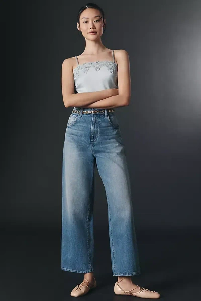Paige Cameron Ankle High-rise Straight-leg Jeans In Blue
