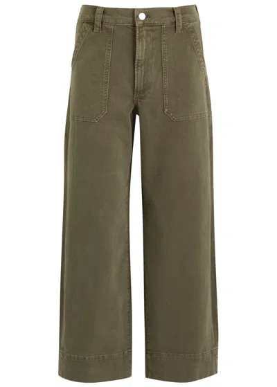 Paige Cameron Cropped Straight-leg Jeans In Khaki