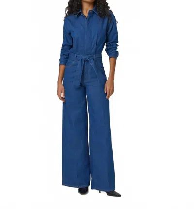 Paige Cameron Long Sleeve Jumpsuit In Maraya In Blue