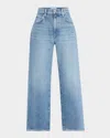 Paige Cameron High Waist Ankle Wide Leg Jeans In Khristen Distressed