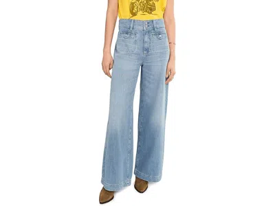 Paige Cameron Wide Leg 31 With Wide Waistband And Welt Pockets In Sunshine In Yellow