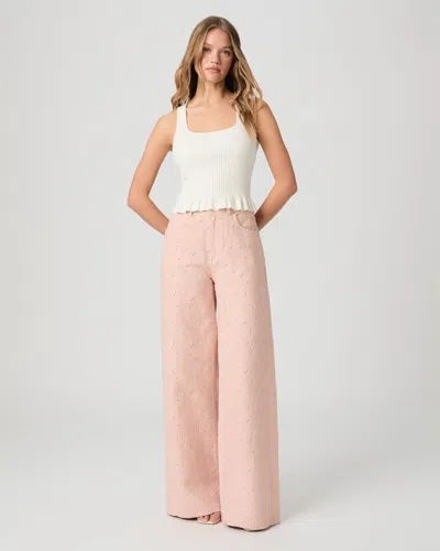 Paige Cameron High Waist Wide Leg Jeans In Pink