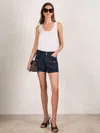 Paige Womens Olivia Patch-pocket Stretch-cotton Cargo Short Vintage Navy Seascape In Blue