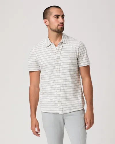 Paige Mens Blue Citrine Carillo Short Sleeve Cotton Polo Top In Multi