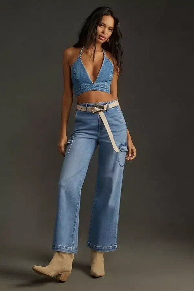 Paige Carly High-rise Crop Wide-leg Jeans In Blue
