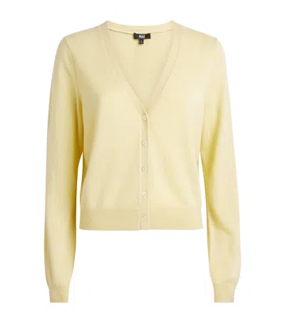 Paige Cashmere Brioche Cardigan In Yellow