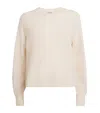 Paige Cashmere Pointelle-sleeve Monserrat Sweater In Ivory