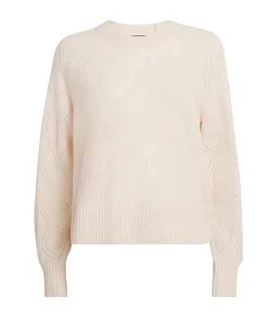 Paige Cashmere Pointelle-sleeve Monserrat Sweater In Ivory